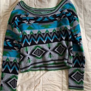 Tribal cropped sweater